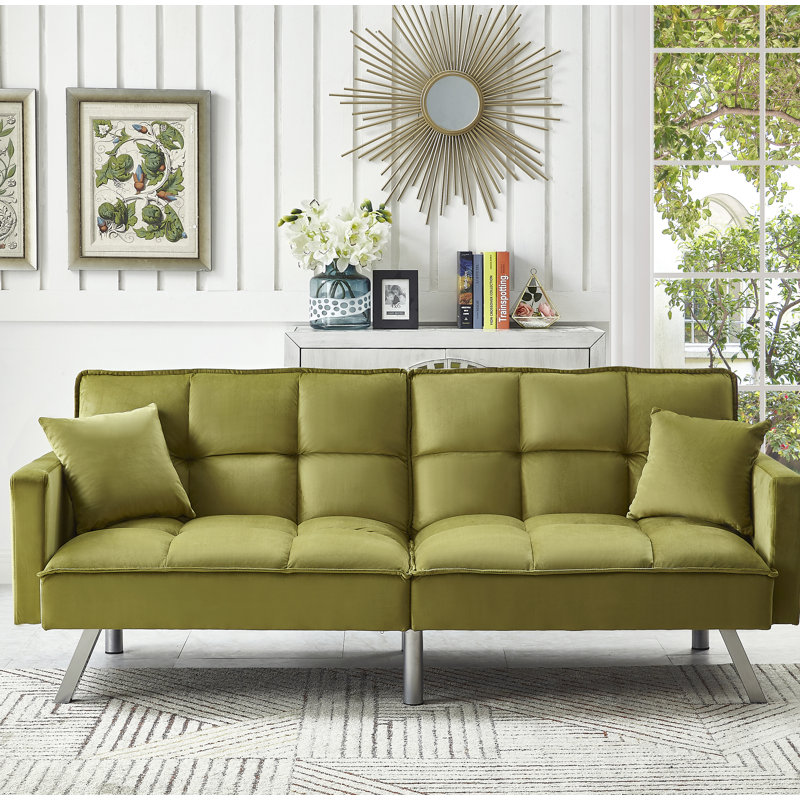 Orren Ellis Syliva 80" Square Arm Sleeper Sofa Bed & Reviews Wayfair